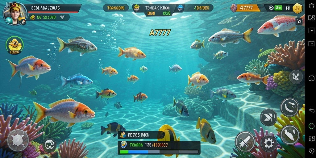 Tampilan gameplay Tembak Ikan yang seru dan penuh warna.