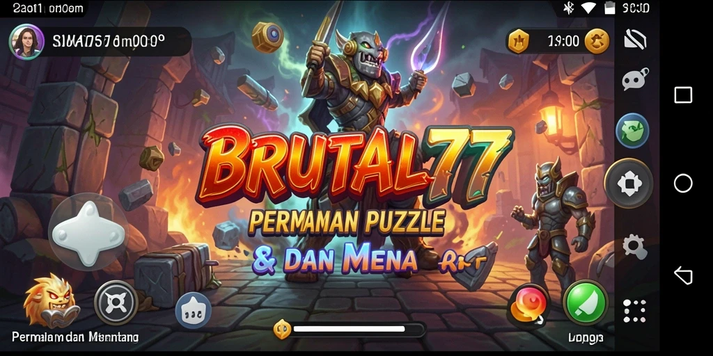 Tangkapan layar utama BRUTAL77 menampilkan gameplay Puzzle yang seru.