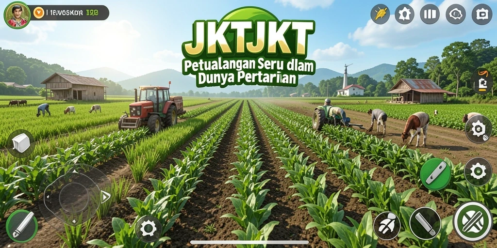 Gameplay seru JKTJKT menampilkan kegiatan bertani yang menyenangkan.