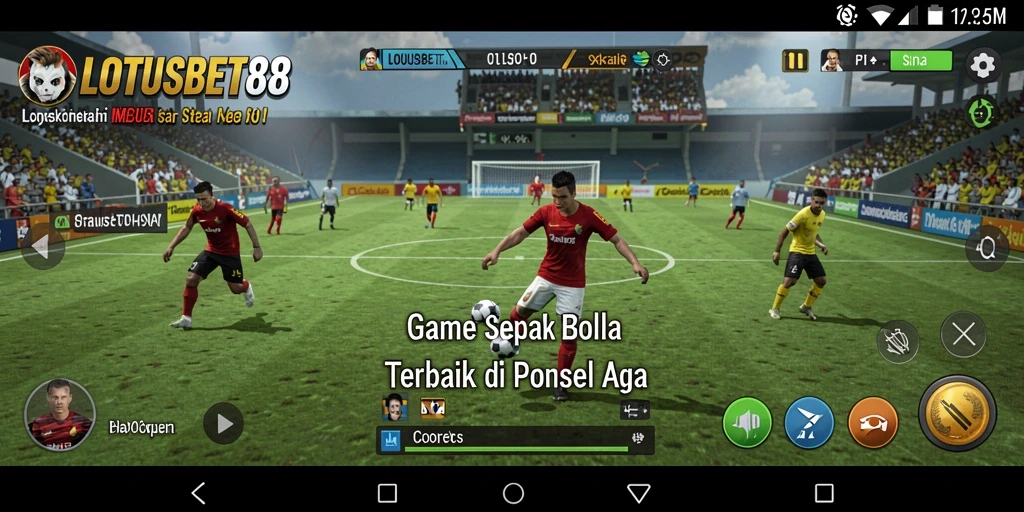 Tampilan gameplay menarik di LOTUSBET88 yang menghadirkan aksi sepak bola nyata.