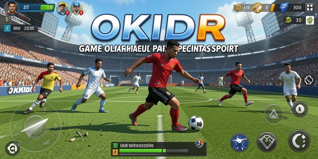 Screenshot gameplay seru OKIDR dengan aksi olahraga yang mendebarkan.