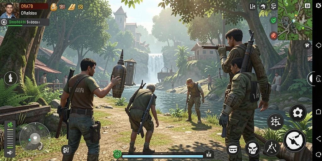 Screenshot utama gameplay ORA78 yang menampilkan interaksi karakter.