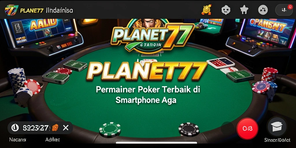 Tampilan gameplay menakjubkan dalam aplikasi Poker PLANET77.